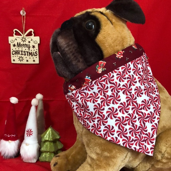 Red white pet bandanna - Picture 2 of 9